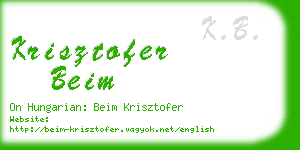 krisztofer beim business card
